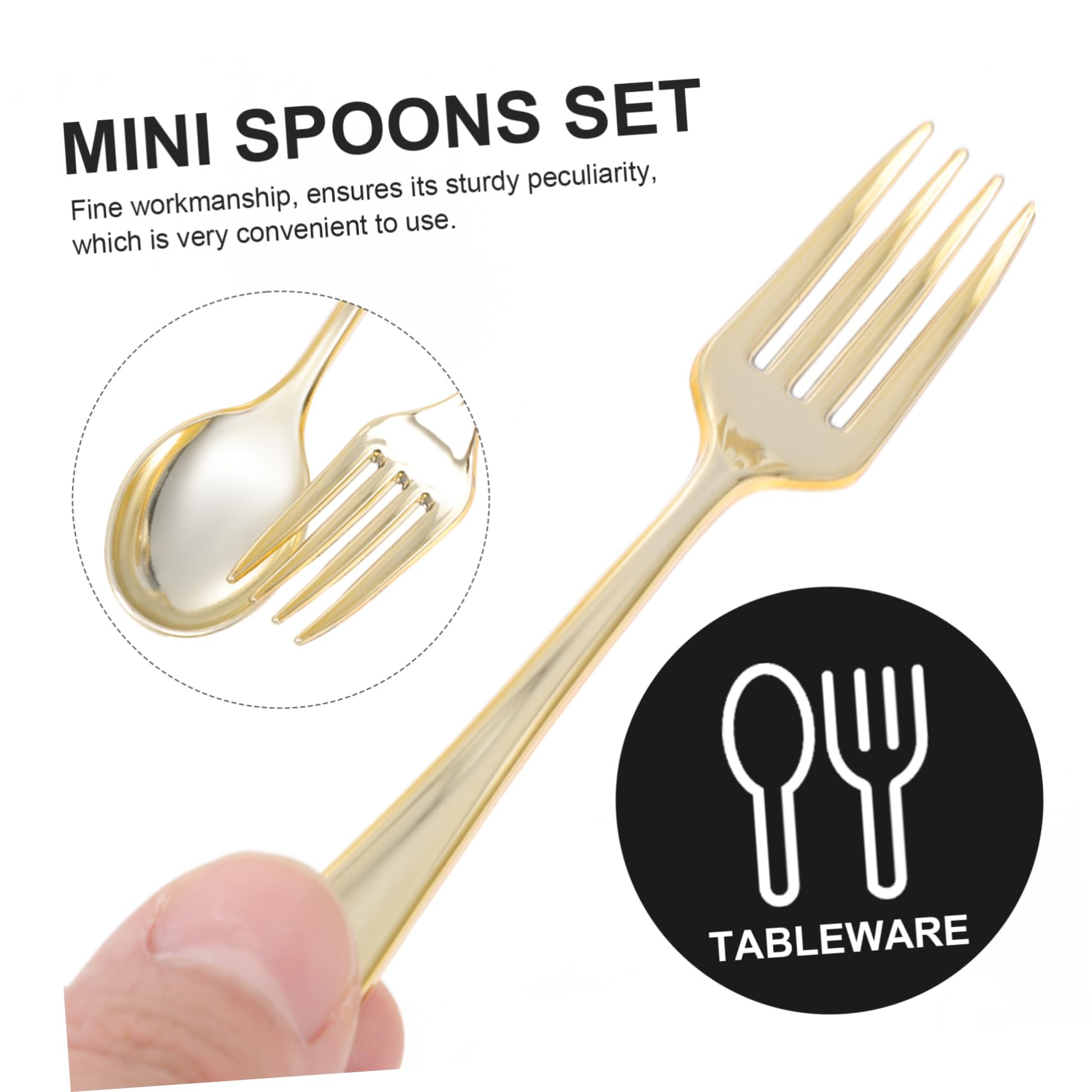 FOMIYES 1Set Disposable Mini Cutlery Includes Mini Spoons Mini Forks for Parties Events and Home Use Elegant Design for Desserts Appetizers