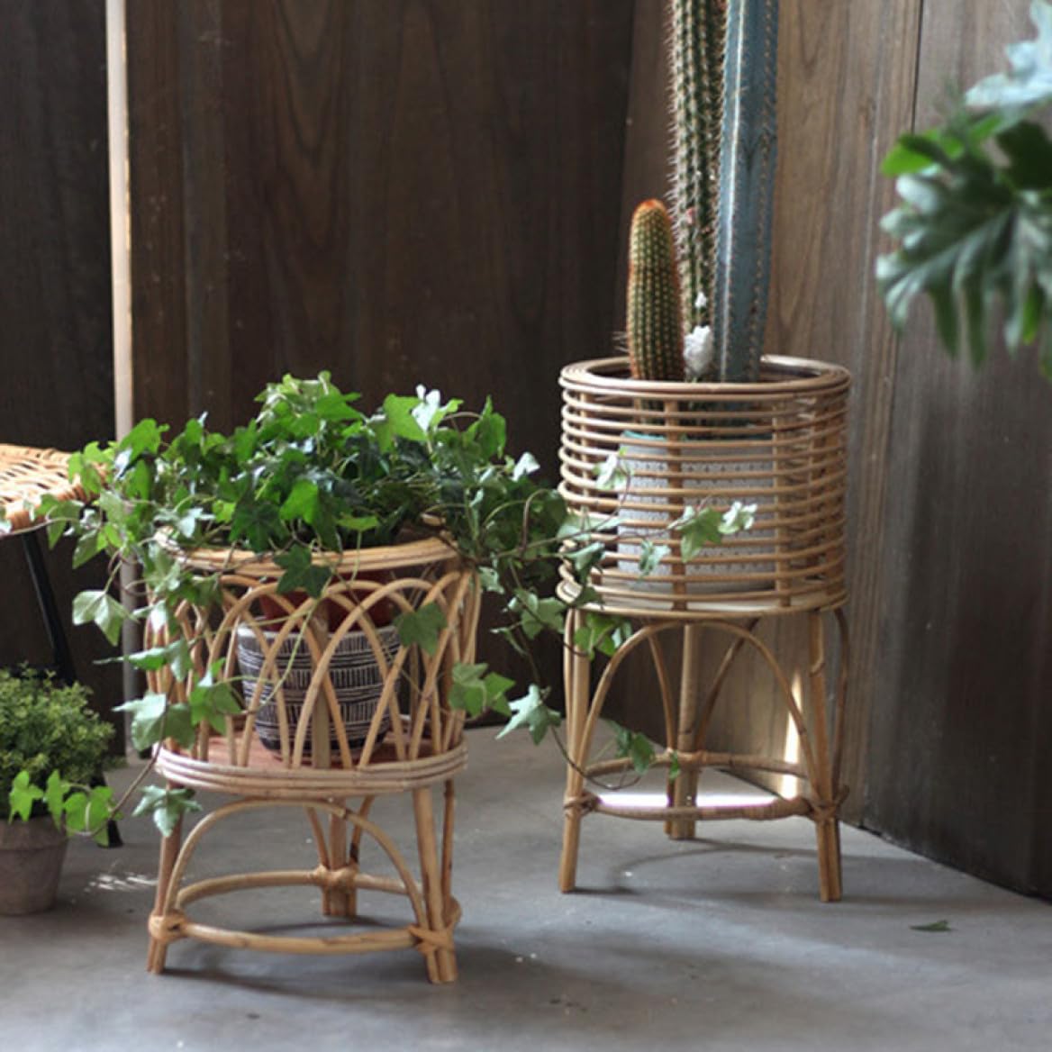 Amazon.co.jp: [GZGZ] フラワースタンドラタン家具 おしゃれ