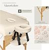 tectake Mobile Massage Table with 3 Zones Foldable with 7.5 cm Padding Maximum Load 250 kg Massage Bench with Accessories Bag Full and Half Roller Mobile Furniture for Massage - Beige