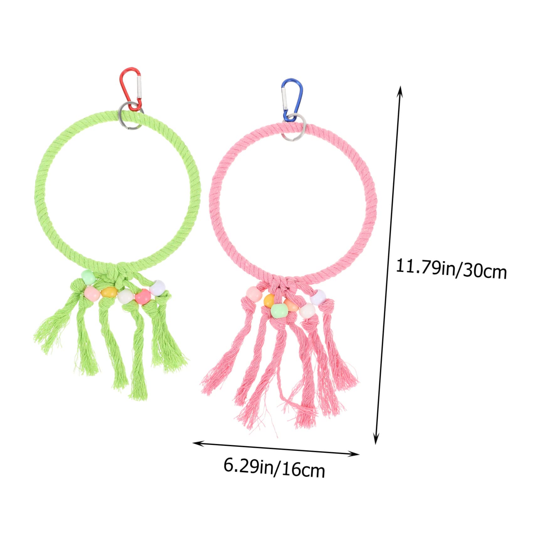 HOLIDYOYO 2pcs Hanging Circle for Birds Parrot Climbing with Chewing Fun Swing for Pet Birds Interactive Play and Exercise Safe Material for Parrots
