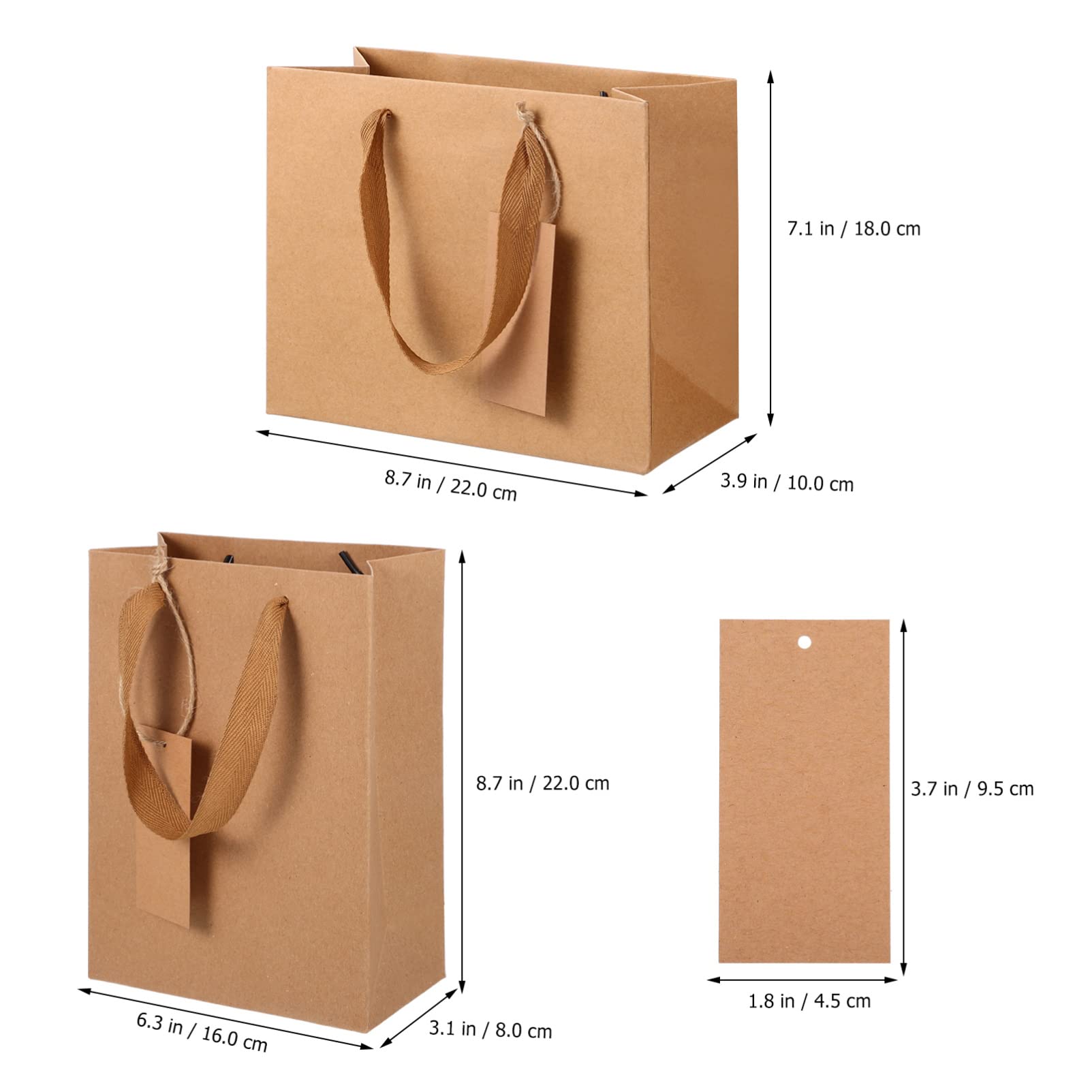 Pangdapengpeng 200 Piezas Bolsas Papel Kraft, 18 X 9 X 5,5 Cm Bolsas De Regalo Con Pegatinas, Bolsas De Papel Pequeñas Para Bricolaje, Obsequios De Fiesta, Galletas, Dulces (200