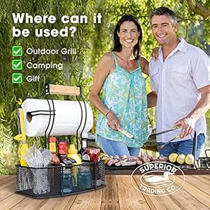   Superior-Trading-Co-Stainless-Steel-Caddy-Organizer--Kitchen-Organization-Condiment-BBQ-Utensil-Picnic-Grill-Camping-Accessories-Paper-Towel-Cleaning-Caddy-Bathroom