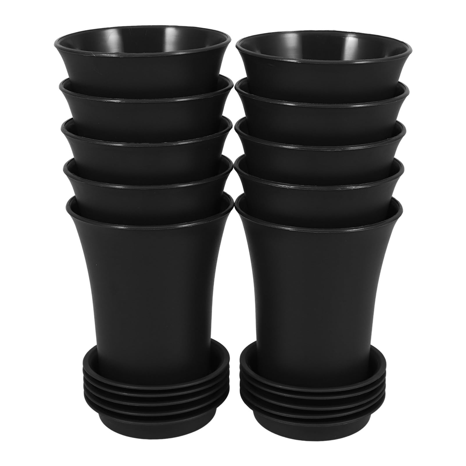 GANAZONO 10 Uds Mini Maceteros De Plástico con Agujeros Y Platillos Pequeñas Macetas De Vivero para Plantas Suculentas Flores 9Cm