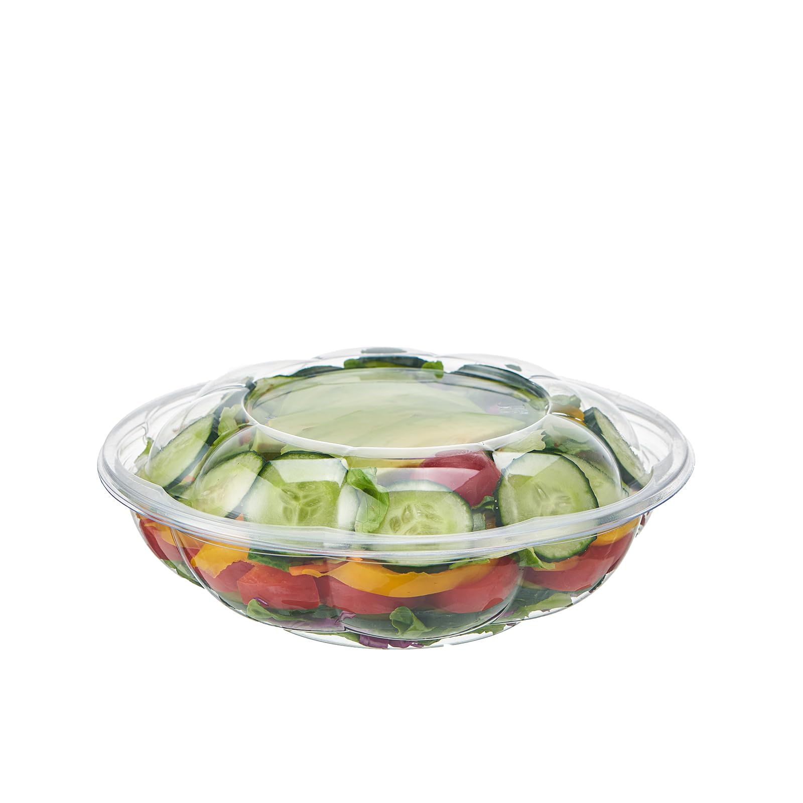FULING [50 juegos de cuencos de plástico transparente de 18 onzas con tapas herméticas desechables para llevar, recipientes para mezclar para frutas, quinua, almuerzo y preparación de comidas.»