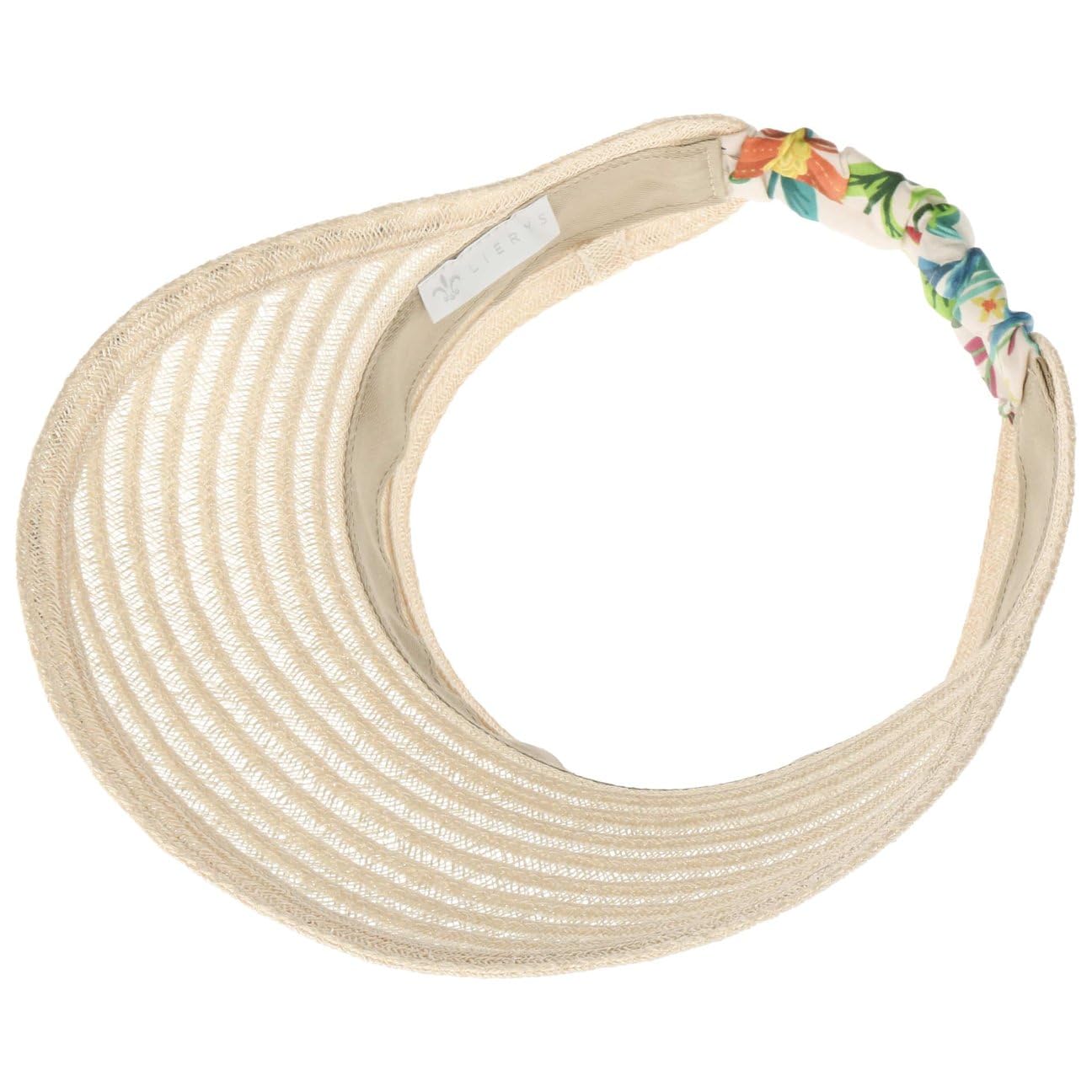 LIERYS Jana Strohcap Hanfvisor mit Musterband Made in Italy Damen Frühling Sommer