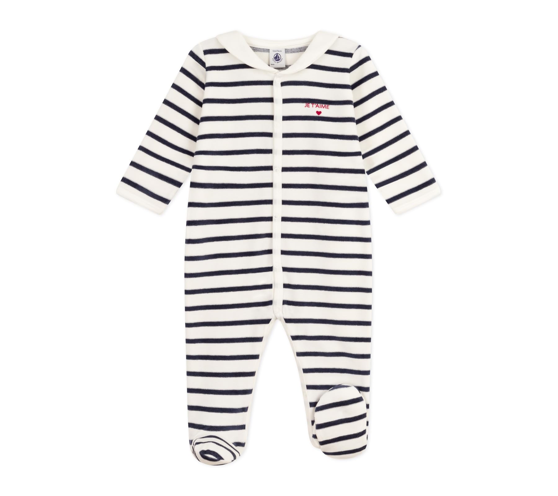 Petit Bateau Pyjama Bébé en Velours Imprimé À Rayures A0dyi01 Vêtements Nuit Mixte bébé (Lot de 1)