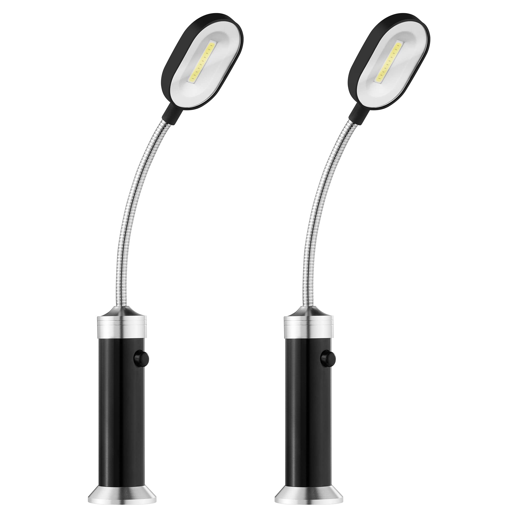 Navaris 2 x magnetyczna lampa COB LED BBQ - obracana o 360° - akcesoria do grill, światło magnetyczne - oświetlenie na baterie