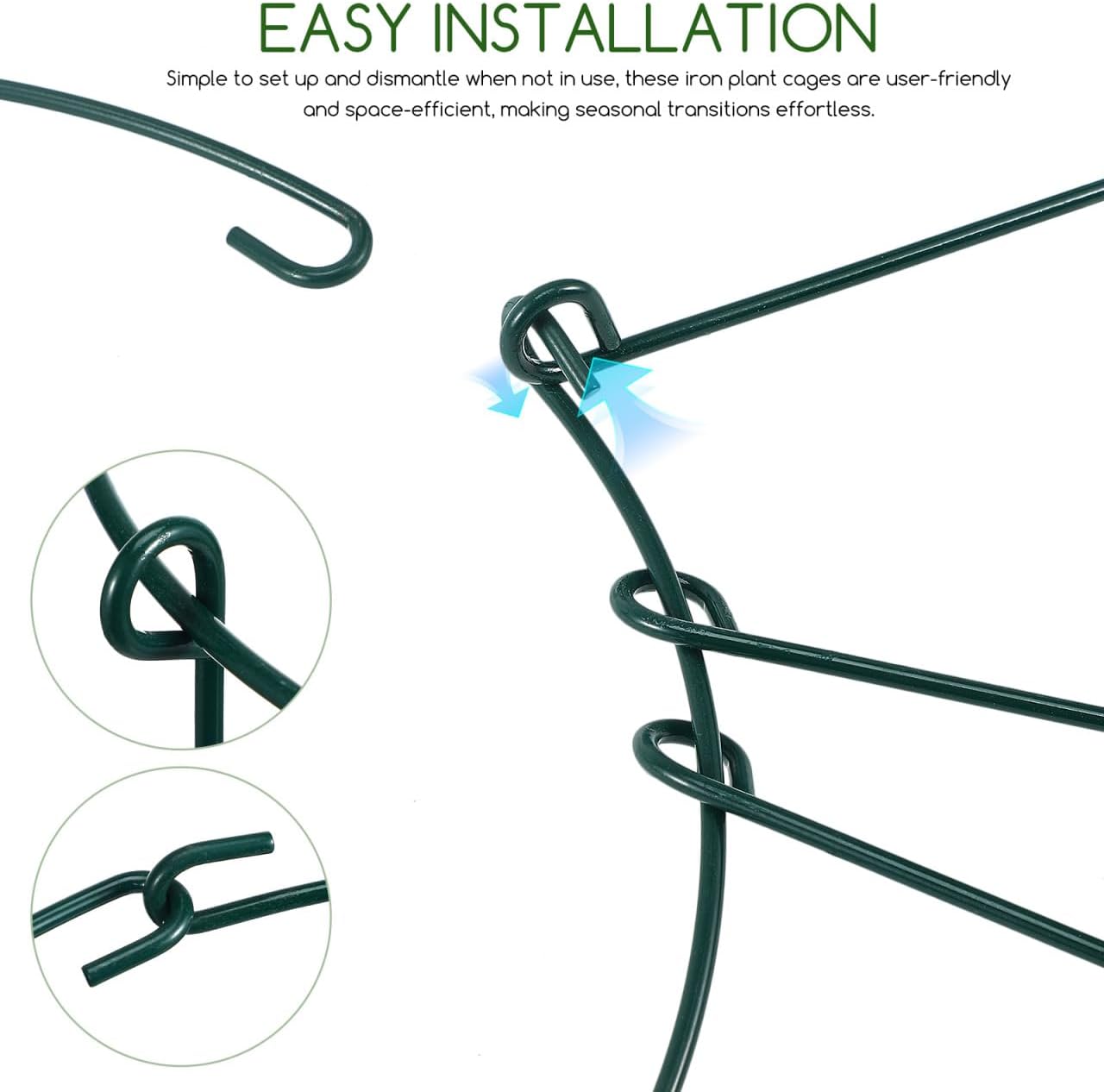 SUPVOX Climbing Support Frame: Green Iron Plant Support Stakes for Indoor and Outdoor Plants Multi-Functional Garden Trellis for Flowers and Vegetables Easy Installation Garden Accessories