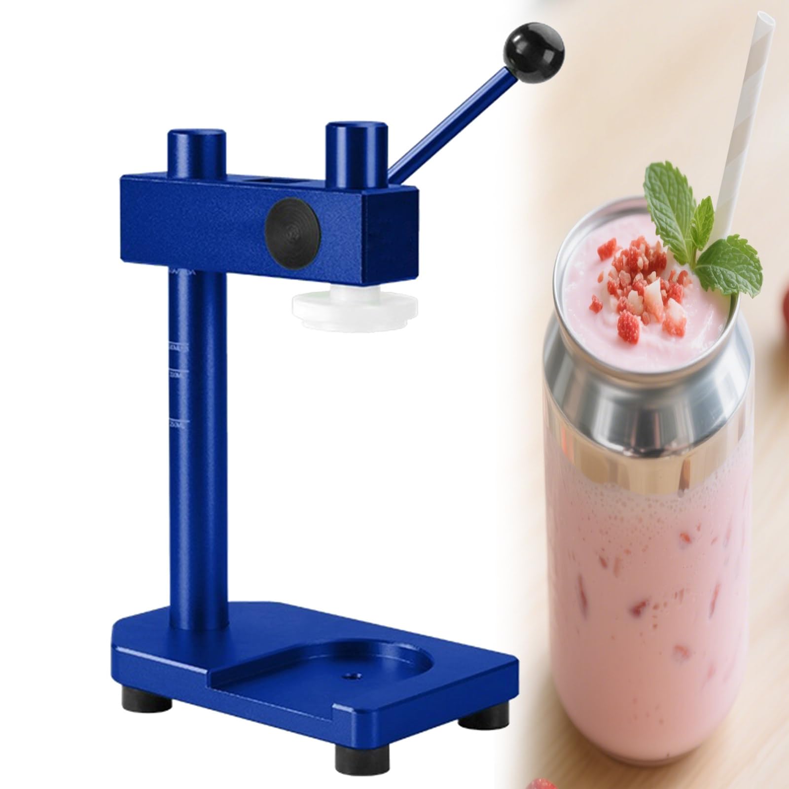 YXZYFPP Manual Can Sealer Machine Commercial Tin Cup Sealer Adjustable Drink Can Seamer Tool for 250ml-700ml Jars for Sealing Height and Diameter 2.01in blue (Blue)