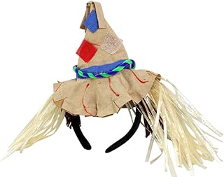 Scarecrow Hat Halloween Costume Headband Accessory (Patchwork Scarecrow Hat)