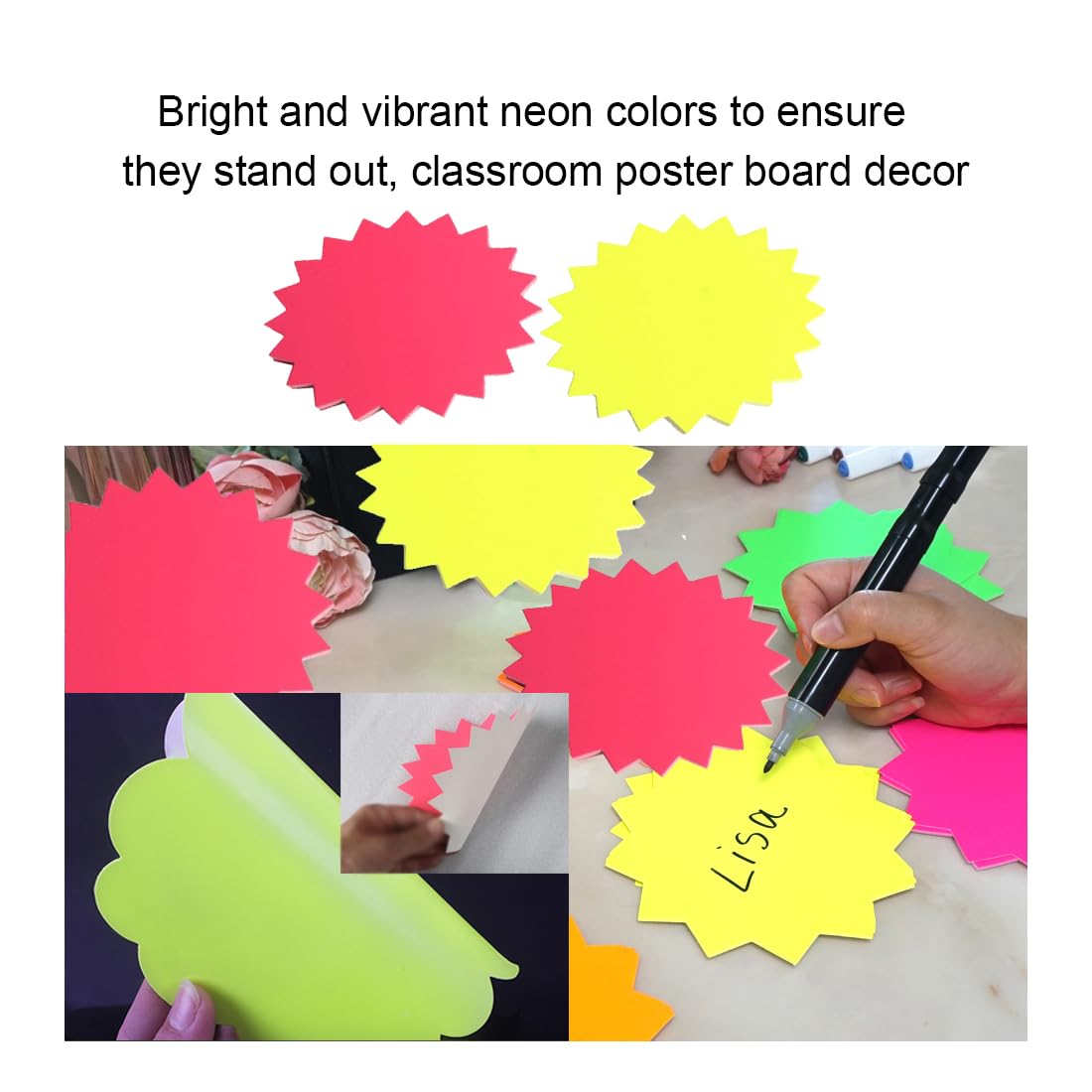 Etichette Fluorescenti Per Prezzi - 120 Pezzi, 8 Colori, 16x12.4cm, Per Negozi - Foto 2