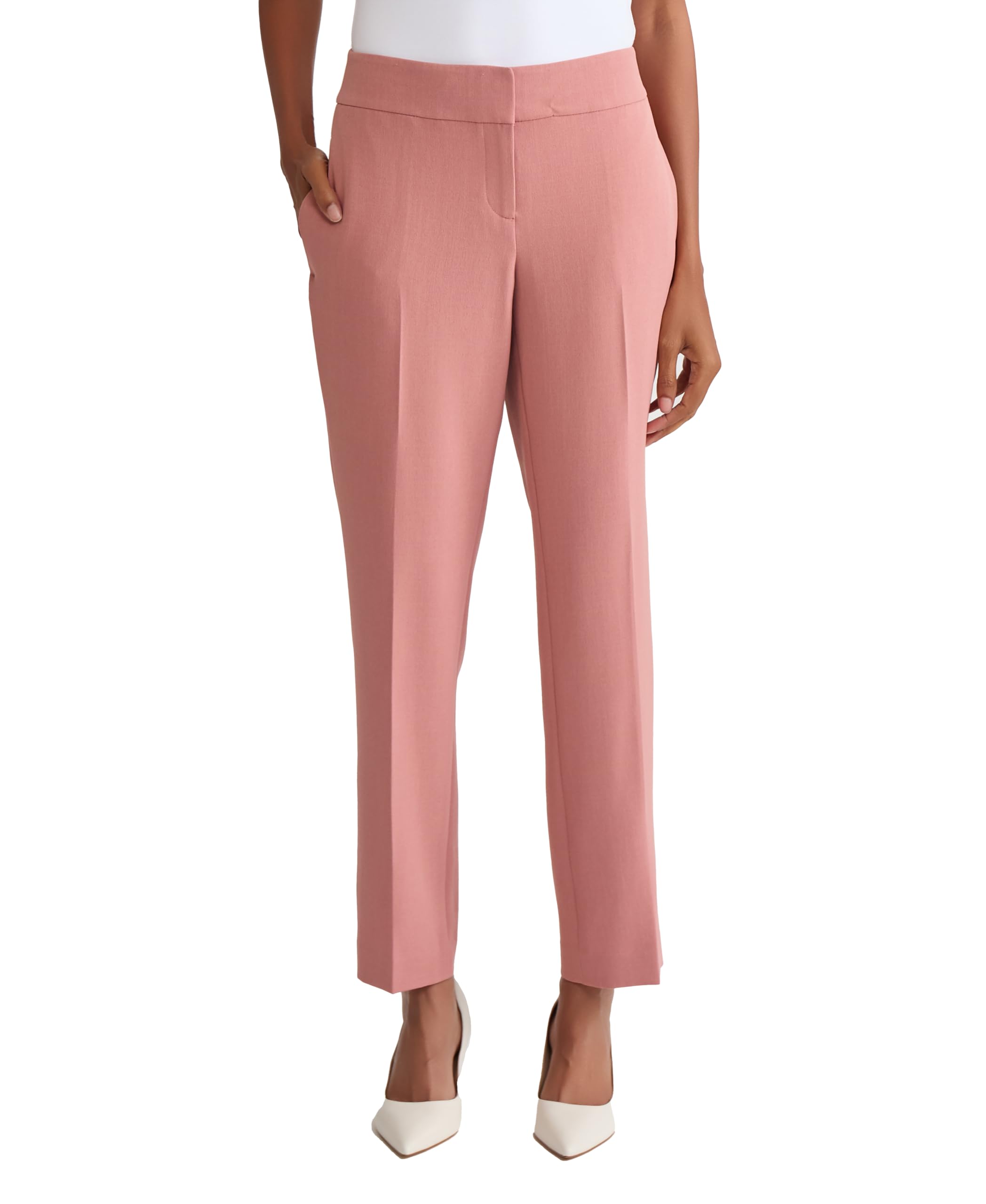 Kasper Womens Flat Front Slim Pant