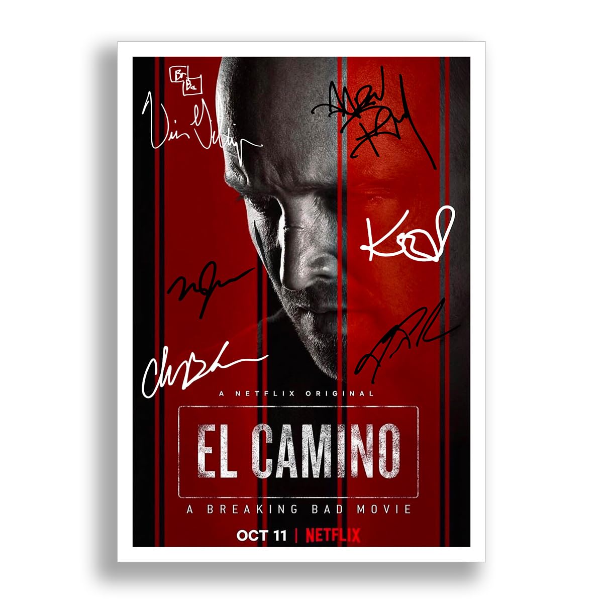 El Camino Cast Signed A4 Poster Photo Print Framed Autograph Gift Movie Breaking Bad Film (A4 Poster Only)