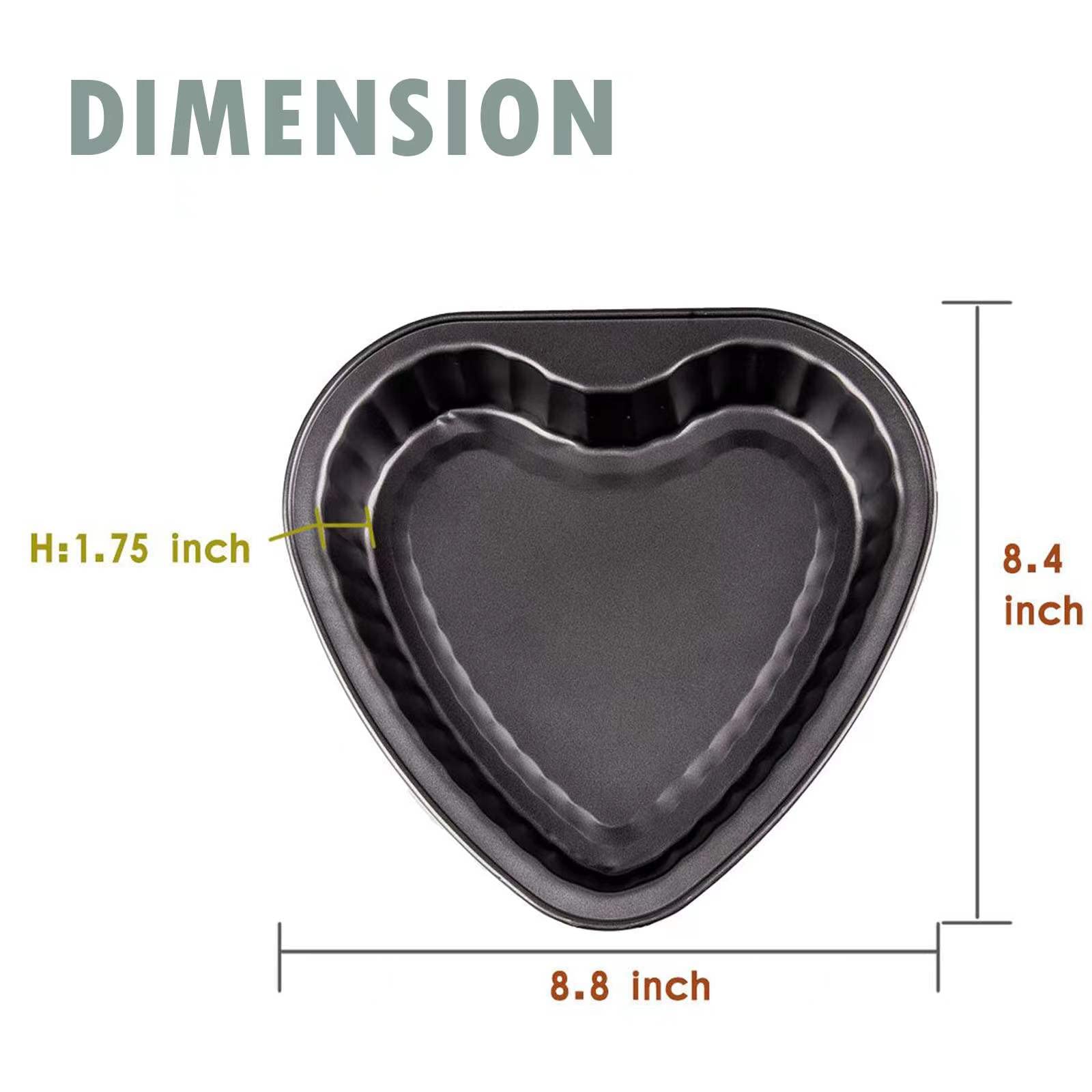 Lot de 2 moules à gâteau en forme de cœur de 20,3 cm - Pour la Saint-Valentin, la pâtisserie, un mariage, un anniversaire