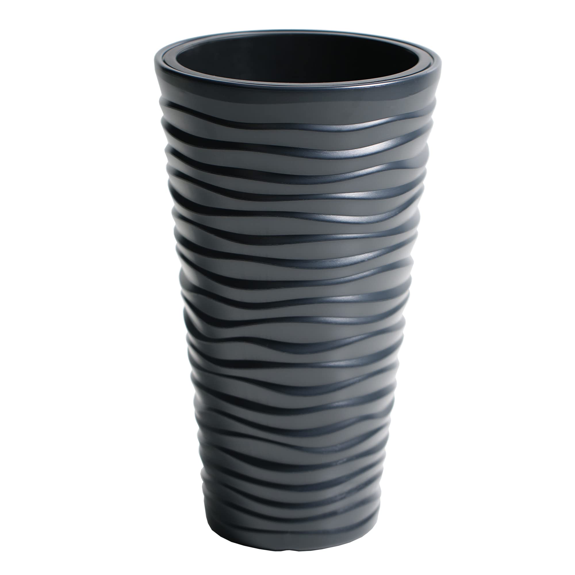 Urbn-Living BlackSet Of 1Sand Effect Flower Plant Pot520X296X296 from B&Q