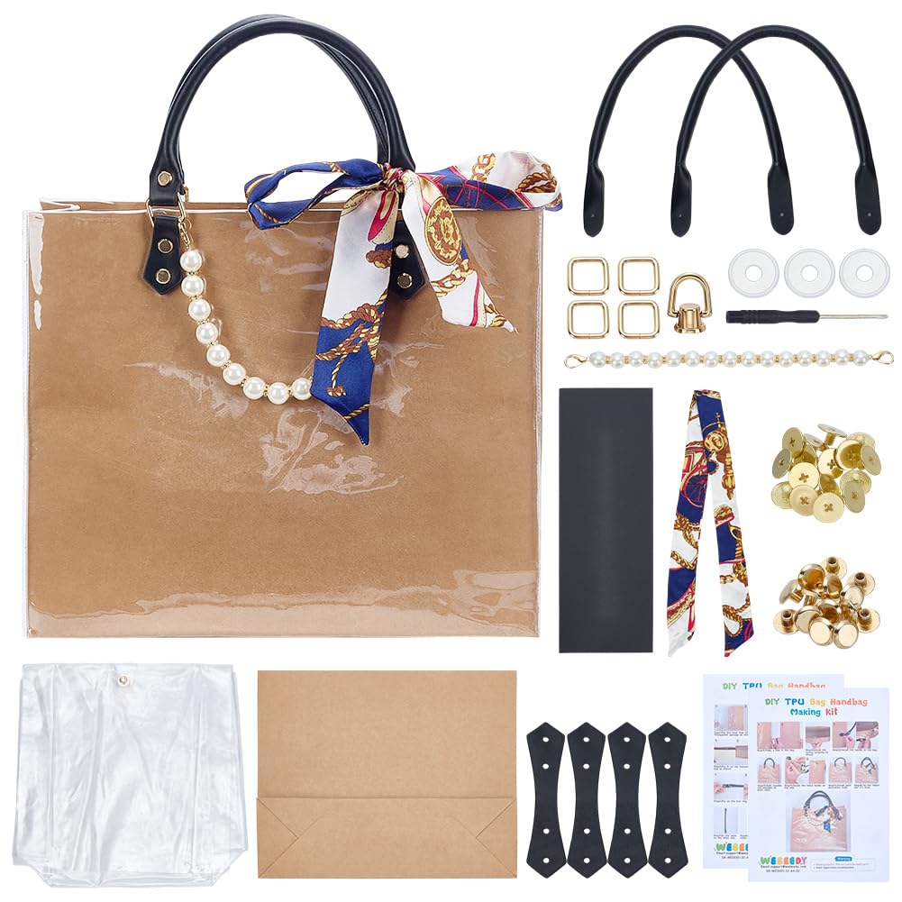 WEBEEDY DIY Tote Bag Handbag Making Kit for Adults Beginners Bag DIY Kit with Handbag Bottom and Handle, Handmade Purse Making for Women, Birthday Party, Christmas Unique Gift-picture-18