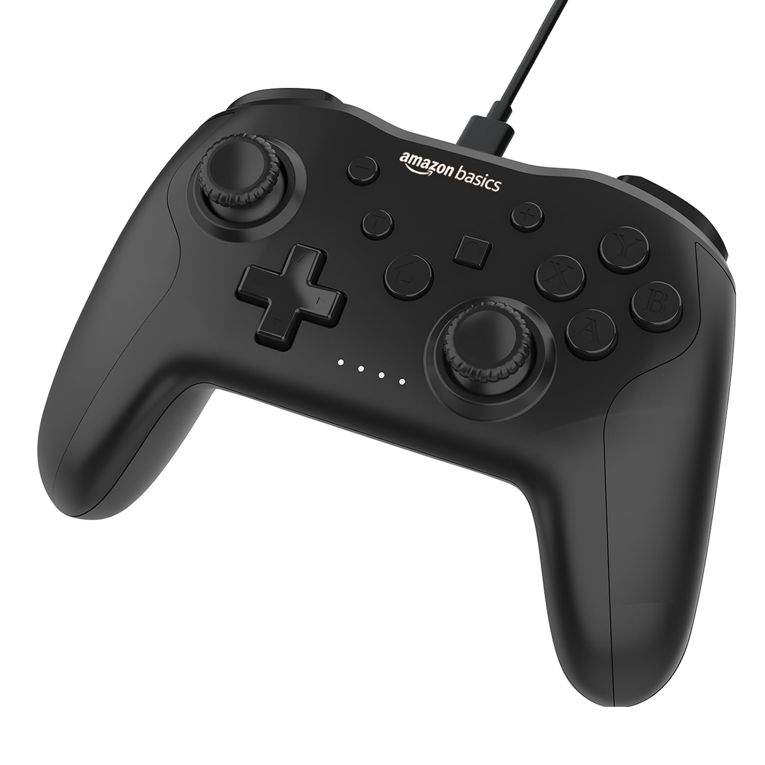 amazon basics USB Gamepad with Turbo Mode, Dual Vibration, Analog Triggers & Sticks – Compatible with PS3/X Input/Direct Input for Windows 7/8/9/10 – 1.8m Cable