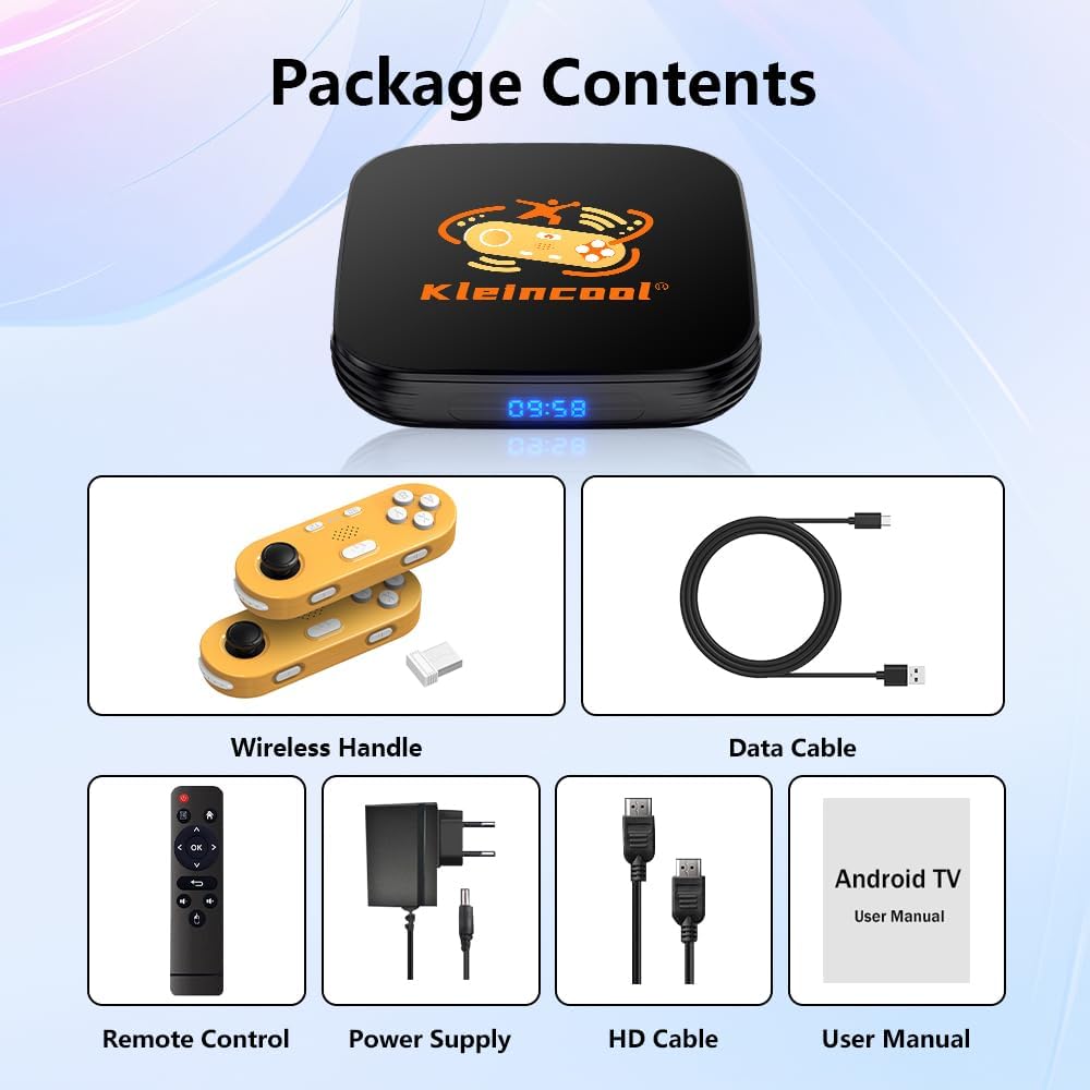 Consola de juegos de TV, consola de videojuegos de 4 GB de RAM + 64 GB de ROM, máquina con control somatosensorial inalámbrico Gamepad Plug and Play, interactiva para niños y adultos, para noches de