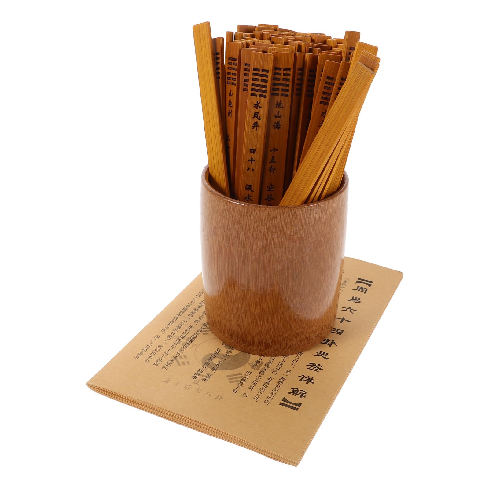 Mikikit Set Bastoncini di Divinazione Cinese in bambù – Strumenti di Profezia Tradizionali i Ching con 64 Esagrammi – Gioco Educativo Portatile per Studenti e Appassionati di Pratiche