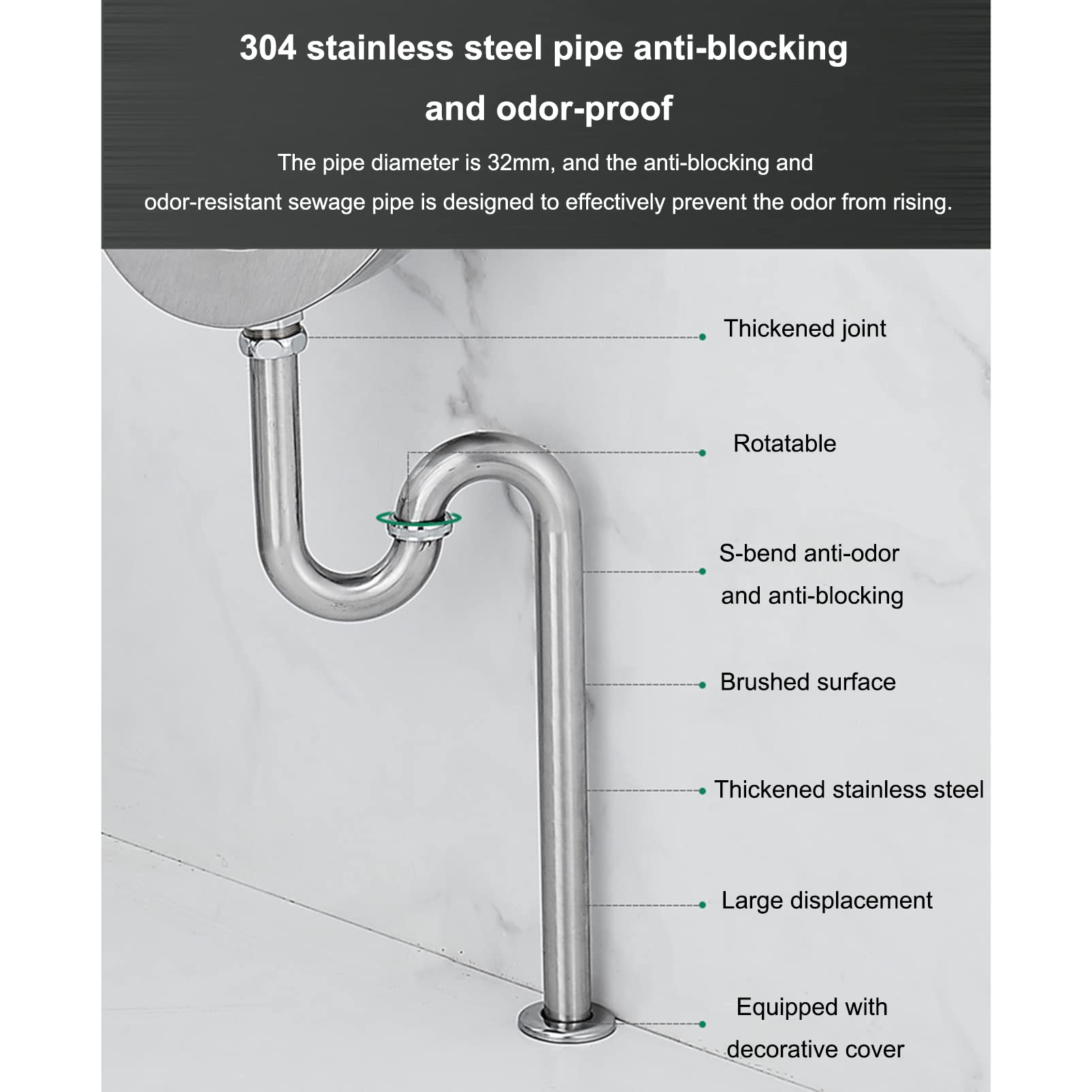 OTQEFTN Men's Stainless Steel Urinals, Household Wall-Mounted Standing Toilet Urinals, Commercial Smart Sensor High-Efficiency Flushing Urinals