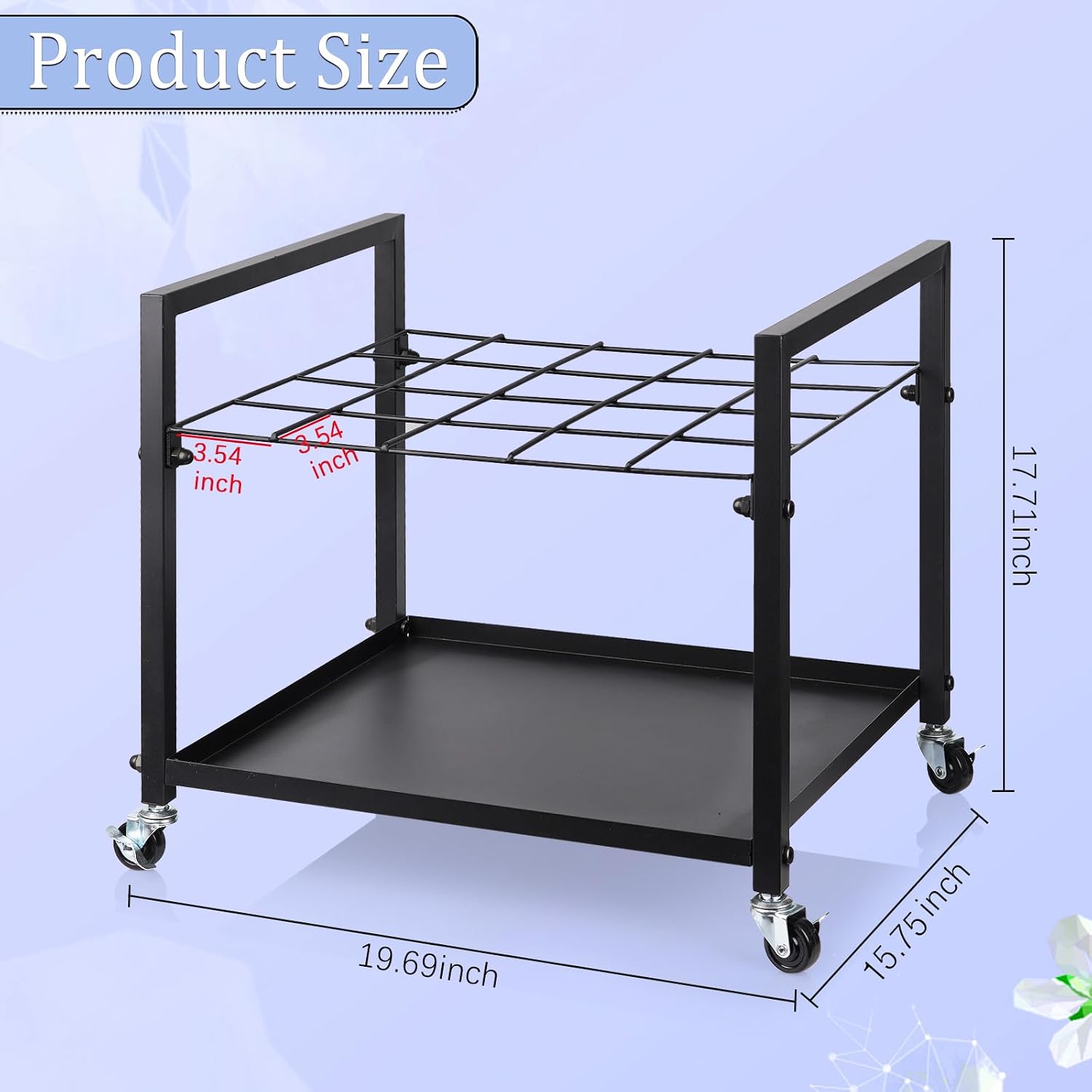 Blueprint Storage Rack Blueprint Holder Metal Blueprint Storage Cart with Wheels 20 Slots Roll File Holder for Home Office School to Storage Blueprint Poster Architectural (Black 20 Slots)