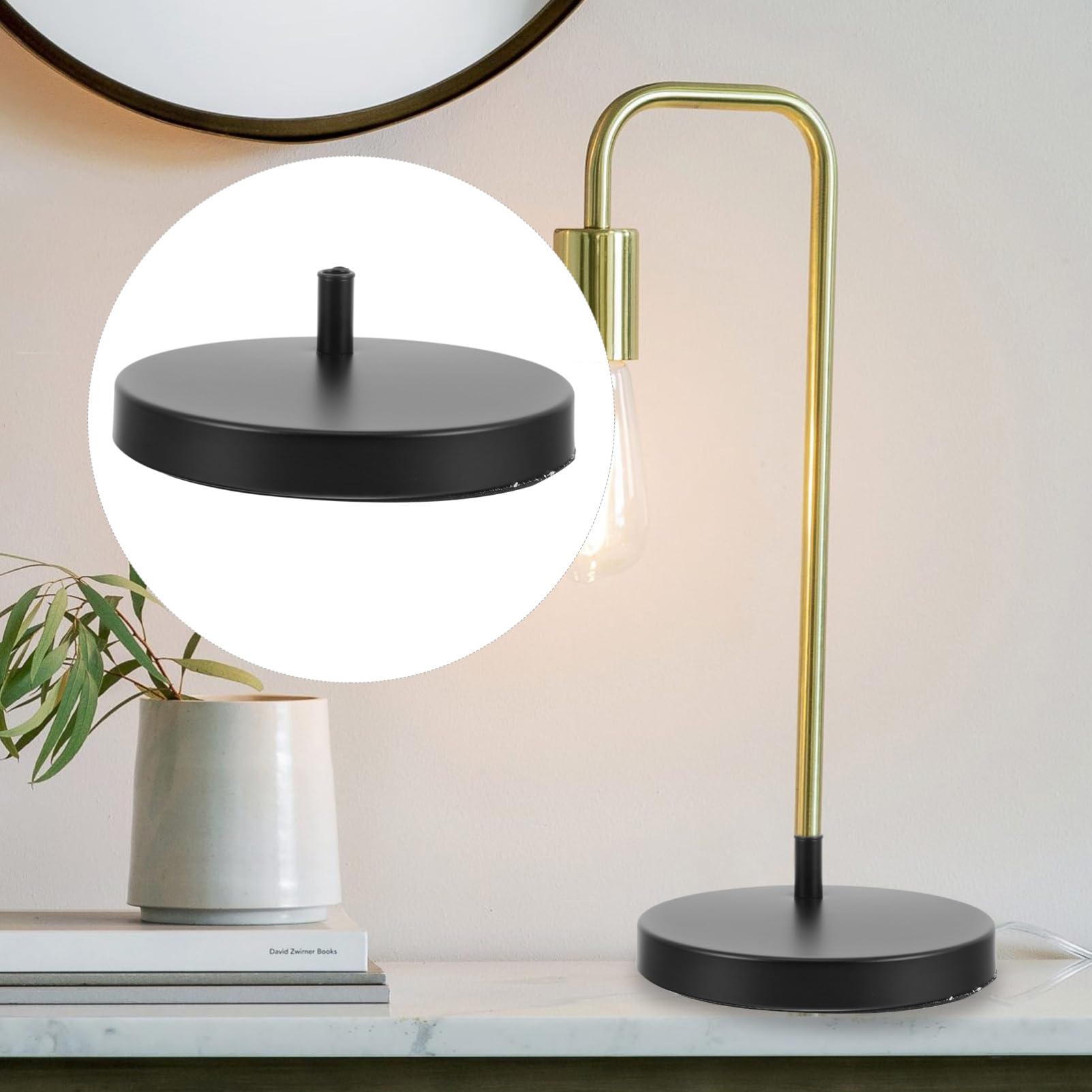 Gatuida Base per Lampada da Scrivania Nero Supporto Stabile per Lampade Braccio Snodabile Accessorio DIY per Illuminazione da Tavolo Elegante e