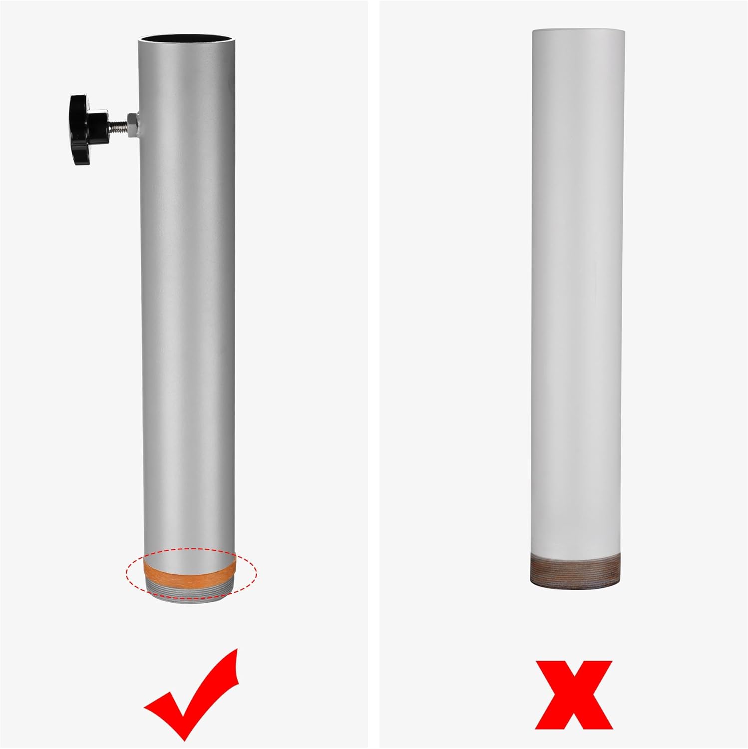 Yeshom Flag Pole Tire Mount Portable Metal Tailgate RV Camping 20ft 25ft 30ft Telescopic Adjustable Flagpole Holder Silver