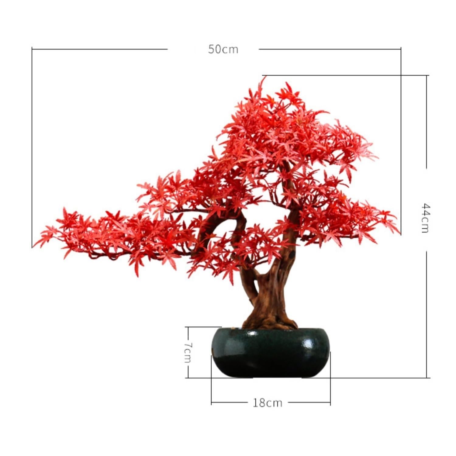 Artificielle Bonsaï Bonsaï Artificiel en érable Rouge avec Pots, décoration de Bureau, hôtel, aménagement paysager Plante Artificielles