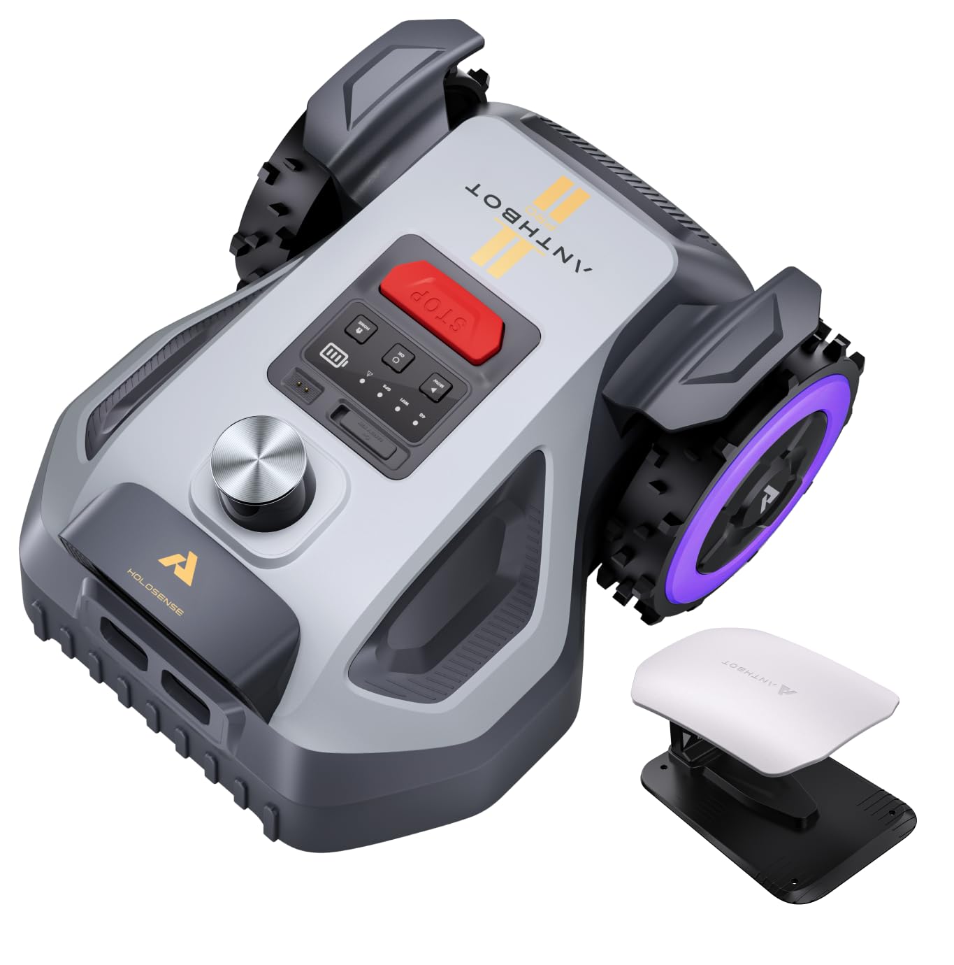 ANTHBOT M Pro Mähroboter ohne Begrenzungskabel – HoloSense 4-in-1 Navigation (360° LiDAR, RTK/NetRTK, Dual-Vision), 500㎡, 45% Steigung, Schnitthöhe per App, Rasenmäher Roboter für komplexe Gärten