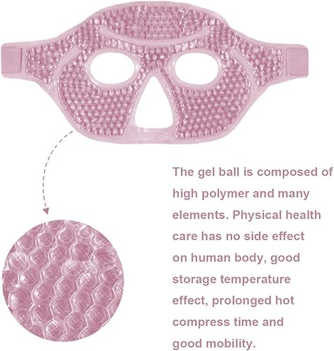 Miniatura 3 de Ruzzut Máscara facial de gel refrescante, 2 almohadillas faciales reutilizables de cuentas de gel y compresión fresca para ojos hinchados y ojos