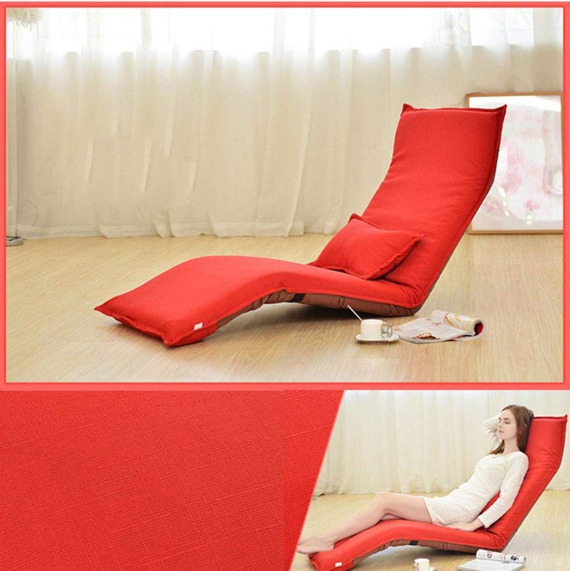 HIHELO Lazy Sofa Adjustable Floor Game Divan 5 Station Multiple Perspectives Sleeper Bed Sofa Recliner Seven Colors Living Room Bean Bag Sofa,Purple, size (Color : Red, Size : Free size)