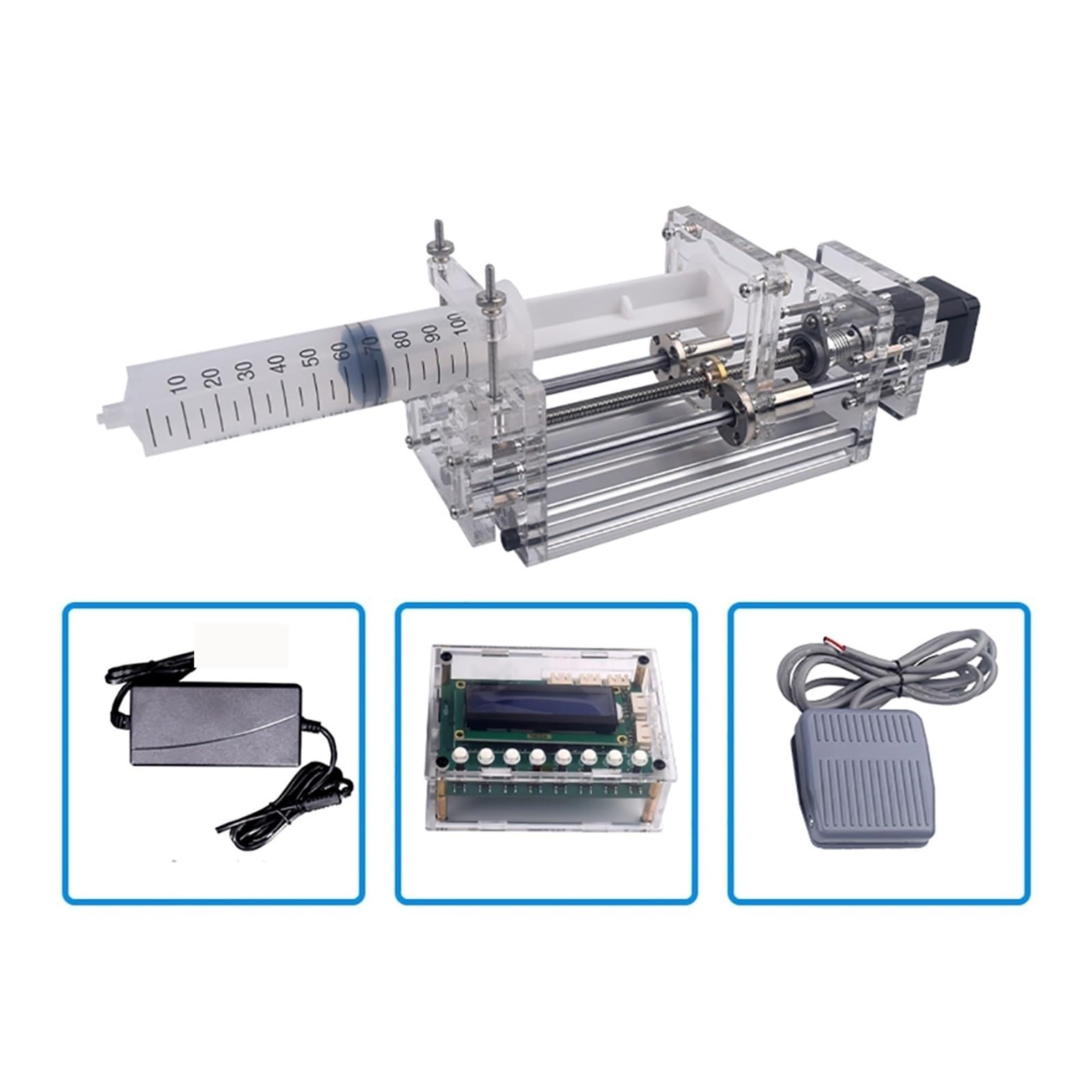 Membranpumpe, 1–150 ml Labor-Mikrospritzenpumpe, Desktop-Präzisions-Elektro-Injektionspumpe, Mini-Propel-Pumpe, Flüssigkleberspender, 12 V(Standard Model)