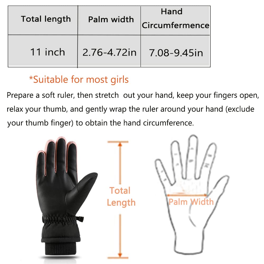Gants thermiques d'hiver pour femme, gants de ski pour écran tactile, gants antidérapants pour le cyclisme, la conduite, la course à pied, le camping, la randonnée