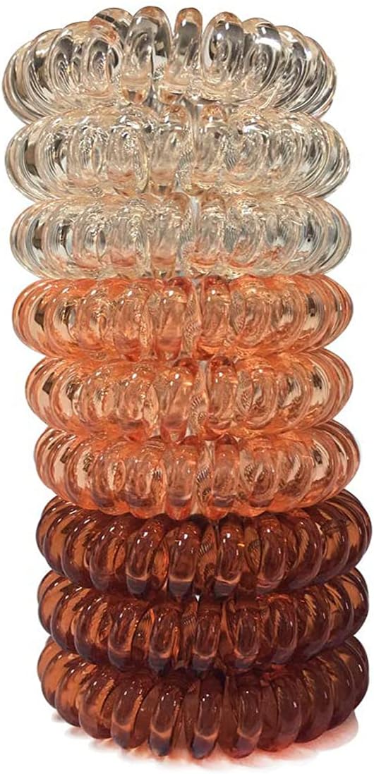 9 Pcs Spiral Hair Ties, No Crease Coil Hair Ties, Phone Cord Hair Ties for Thick Hair, Women Ponytail Holder Elastics