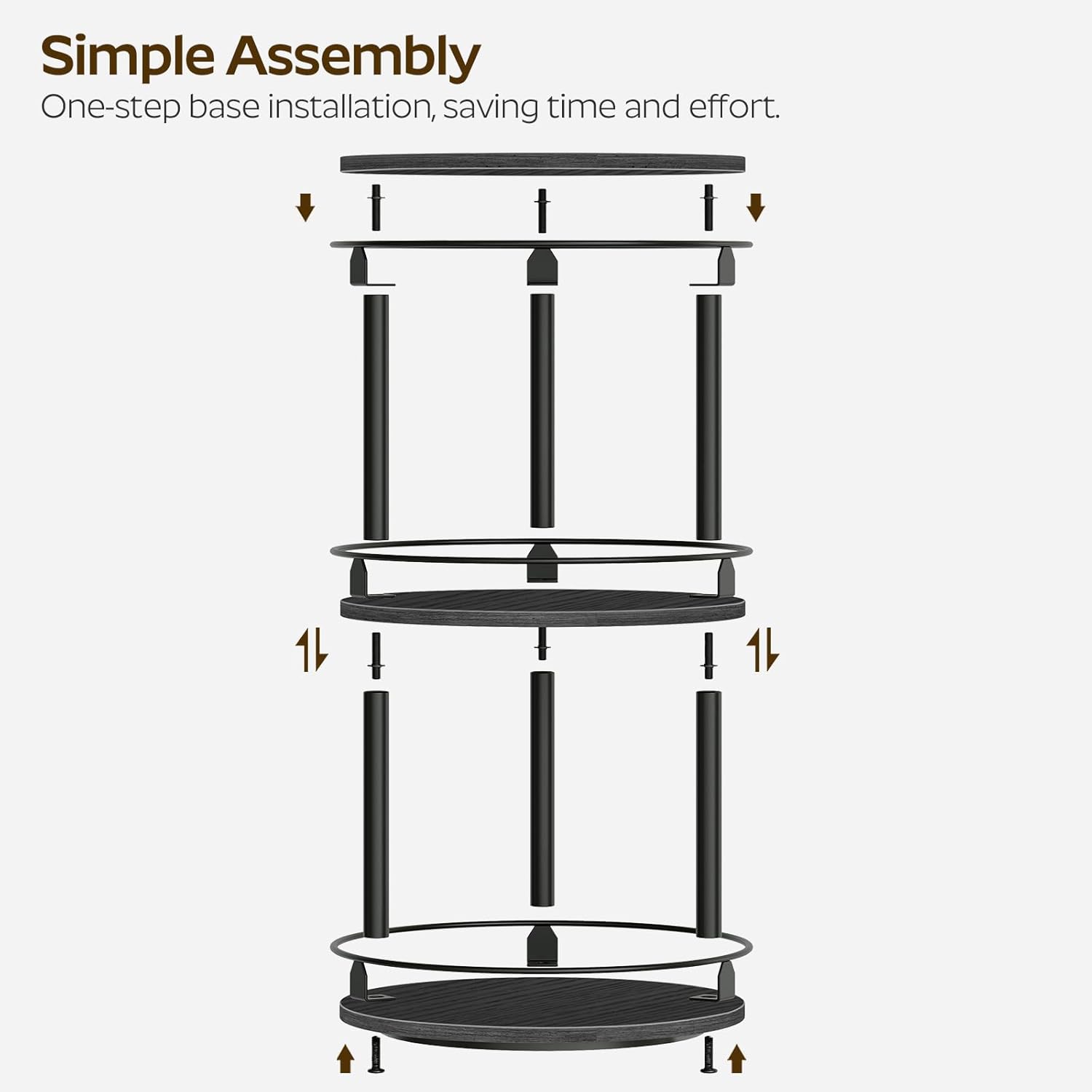YATINEY Spice Rack, Set of 2 Lazy Susan Organizer, 3 Tier Turntable Organizer For Cabinet, Compact and Versatile, for Kitchen Countertop, Black SR23L2BB