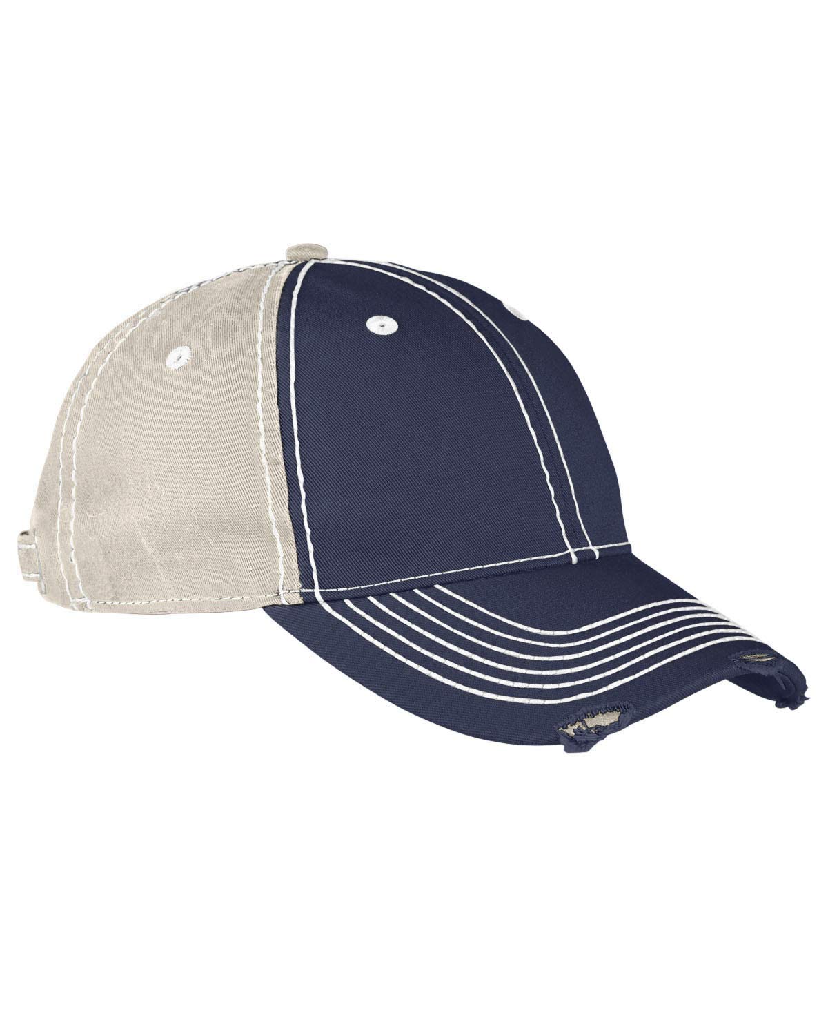 AdamsRambler- Two Tone Distressed Cap with Heavy Stitching