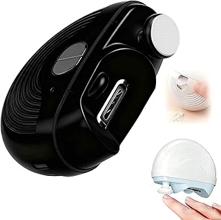 Electric Nail Clippers for Adults Seniors, 3 Speeds Strong Power Automatic Nails Clipper with Polisher, LED Light, Rechargeable Nail Clippers for Toenails Fingernails(Black)