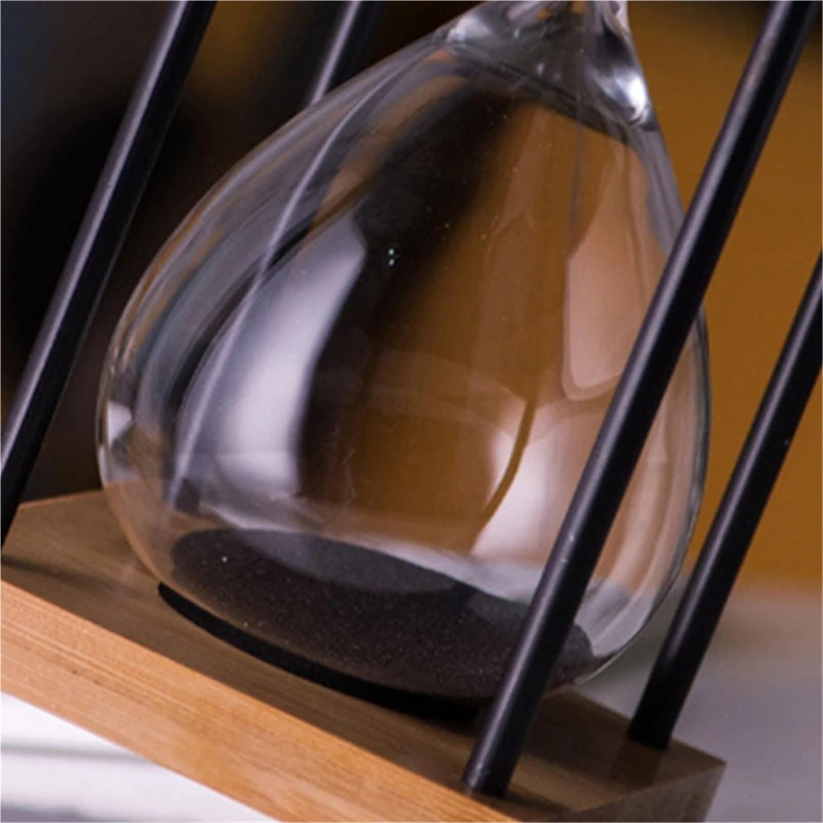 Sablier minuterie 30 Minutes, sablier en métal, Horloge en Verre de Sable, Outils de Gestion du Temps for la décoration de la Cuisine, du Bureau et de la Maison pour Cuisine, Exercice(Black)