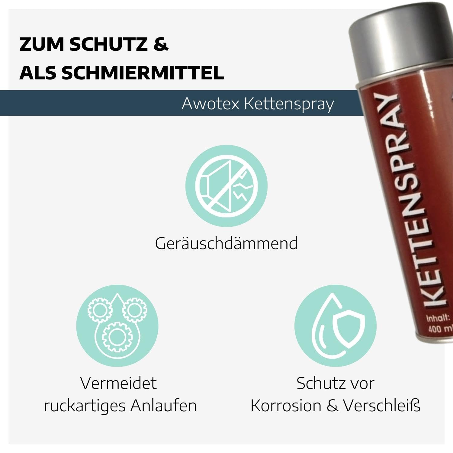 12 x Ketten-Spray 400 ml für Ketten & Zahnräder I Kettenspray für Jede Kette I Ketten-Reiniger gegen Korrosion & Verschleiß I Chain Lube I Kettenspray Motorrad & viel mehr