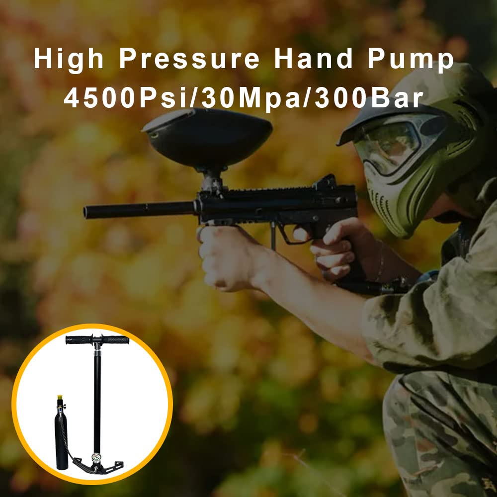 TUXING 4500psi PCP pompa ręczna, czterostopniowa pompa ręczna, pompa powietrza ze stali nierdzewnej do polowania, karabinka pneumatycznego, pistoletu, ładowania pneumatycznych wiatrówek, 300 bar, 30