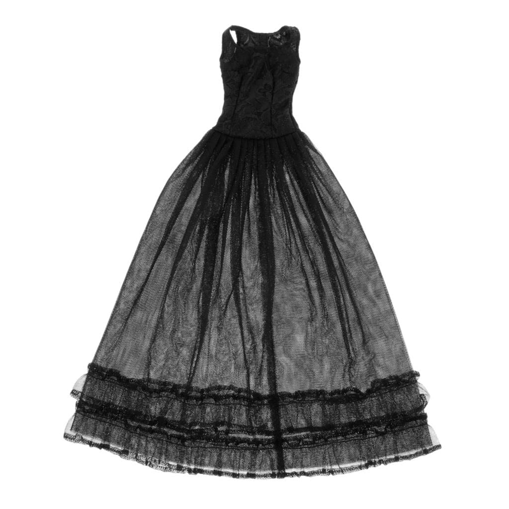 Brautjungfernkleid Aus Spitze Und Tüll, Party Abendkleid für 1/3 BJD Puppen, Schwarz
