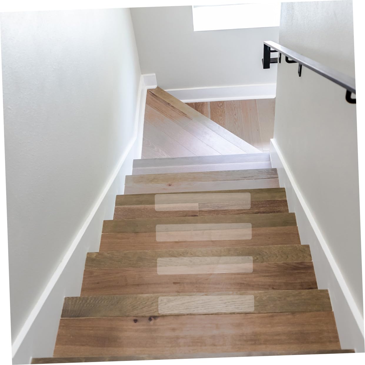 Tiras Antideslizantes para Escaleras y Suelo, 10 Unidades Transparentes de Peva 15x61 Cm, Cinta de Seguridad para Ducha y Bañera, Pegatinas Antideslizantes para Baño y Piscina