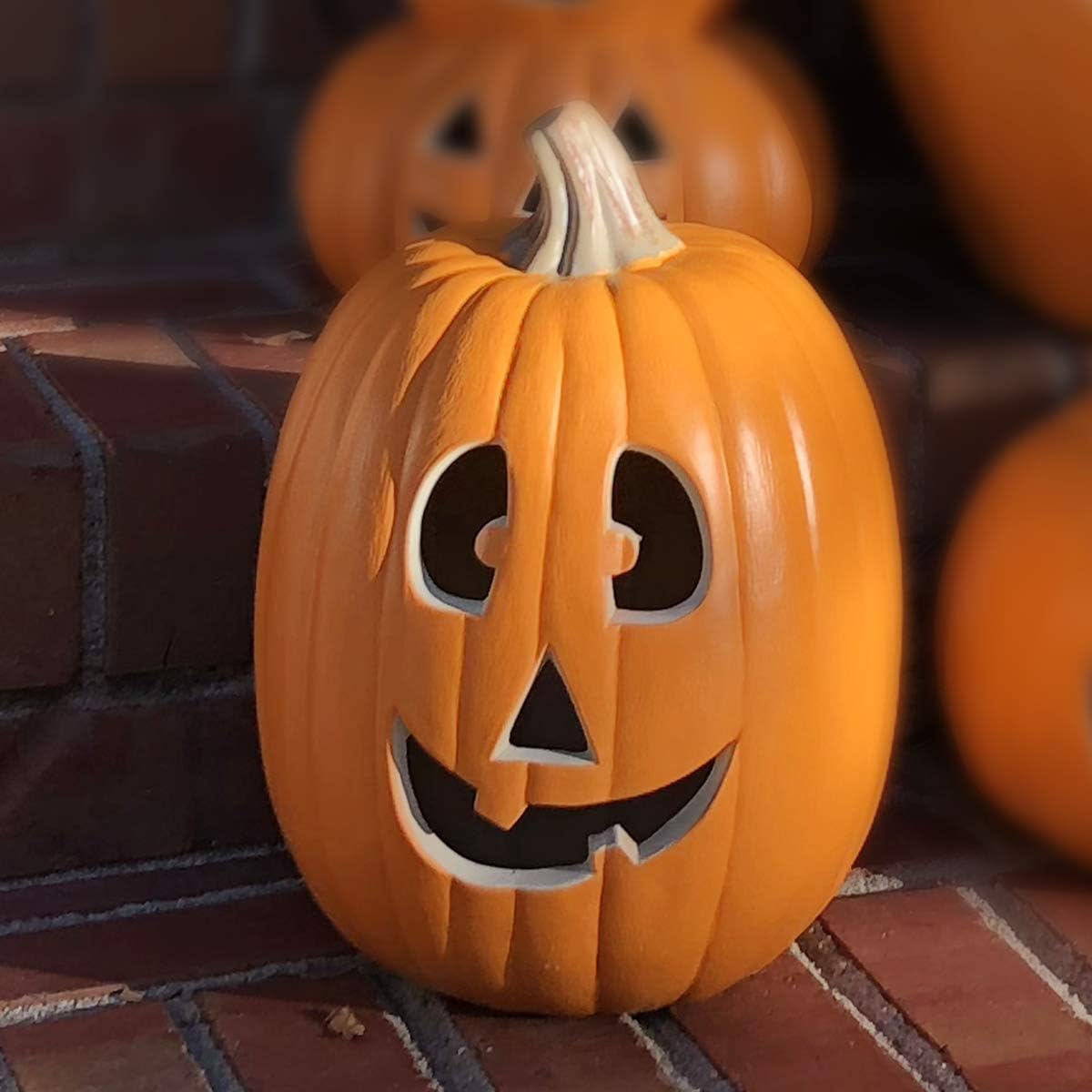 JackoLantern Decorations - Waterproof Prelit Pumpkin Decoration Long Lasting Bulb - Halloween Decoration Pumpkin with Certified Cord and 2 Safety Fuse for Indoor Outdoor Use - 13 Inch