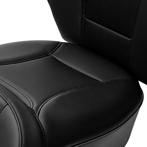 Miniatura 6 de C.C. RIDER Asiento de pasajero con almohadilla de respaldo, King Tour Pack Trunk Rally Stripe Tuck and Roll Driver apto para Harley Touring Road