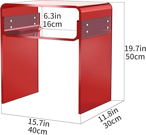 Miniatura 18 de Mesa auxiliar de acrílico transparente de 2 niveles para sala de estar, dormitorio, decoración del hogar (amarillo) Negro -,Azul,Claro,Transparente