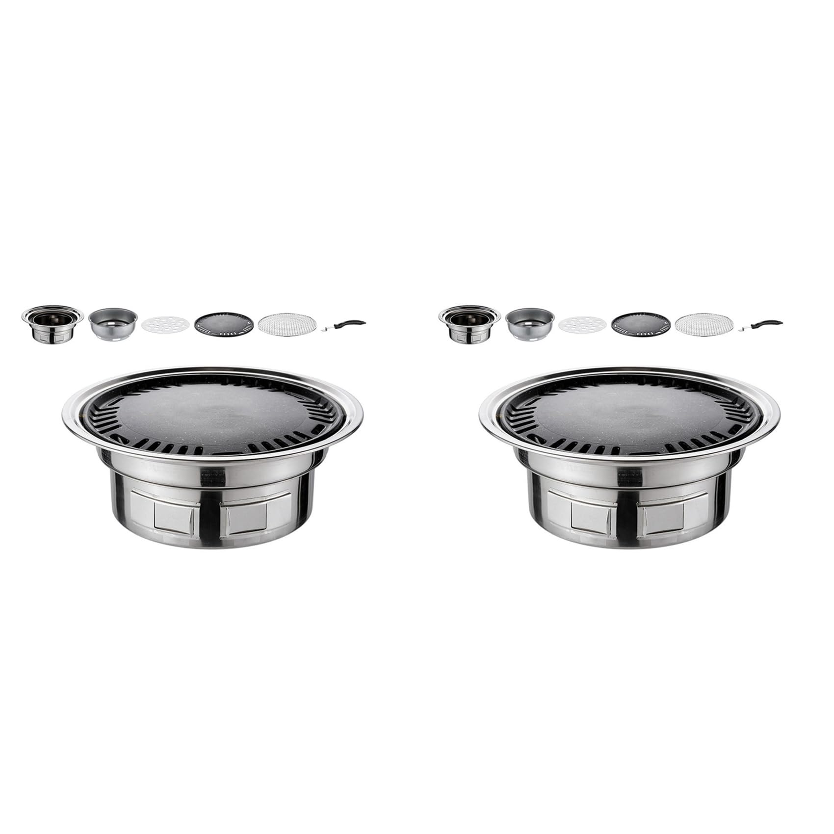 Hndhbfgrt 2 Set 13 Inch Korean BBQ Grill Multifunctional Charcoal Barbecue Grill Portable Charcoal Stove for Camping Picnic Indoor