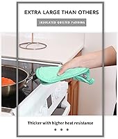 Vista 3 de Joyhalo Paquete de 4 agarraderas para ollas de cocina, agarraderas de horno de algodón con gran resistencia al calor, almohadillas térmicas