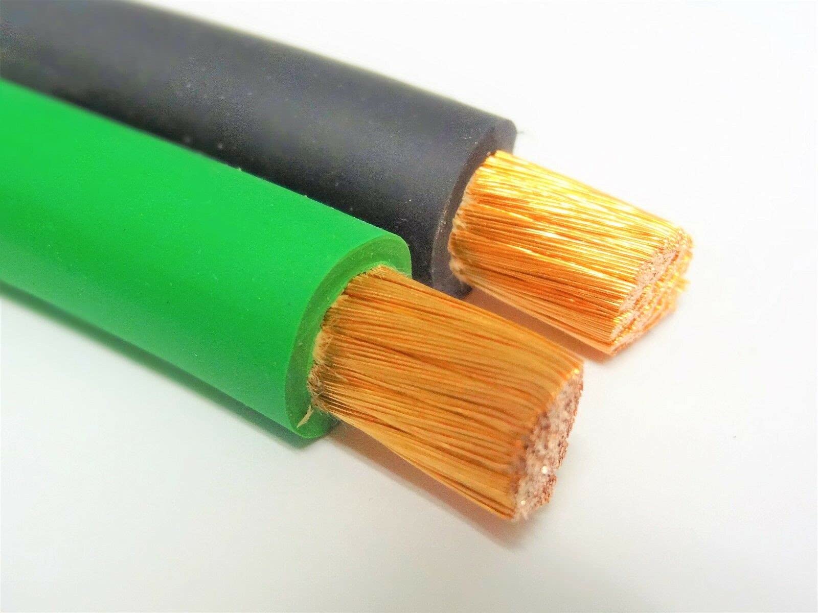 10' FT 2 AWG Gauge EDPM Welding Battery Cable 5' Black 5' Green USA New Ground