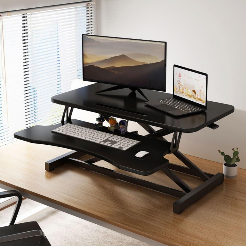 SDdPulse Height Adjustable Standing Desk Converter for Sit to Stand Ergonomic Sit-Stand Workstation, Lift Height from 135mm to 20mm