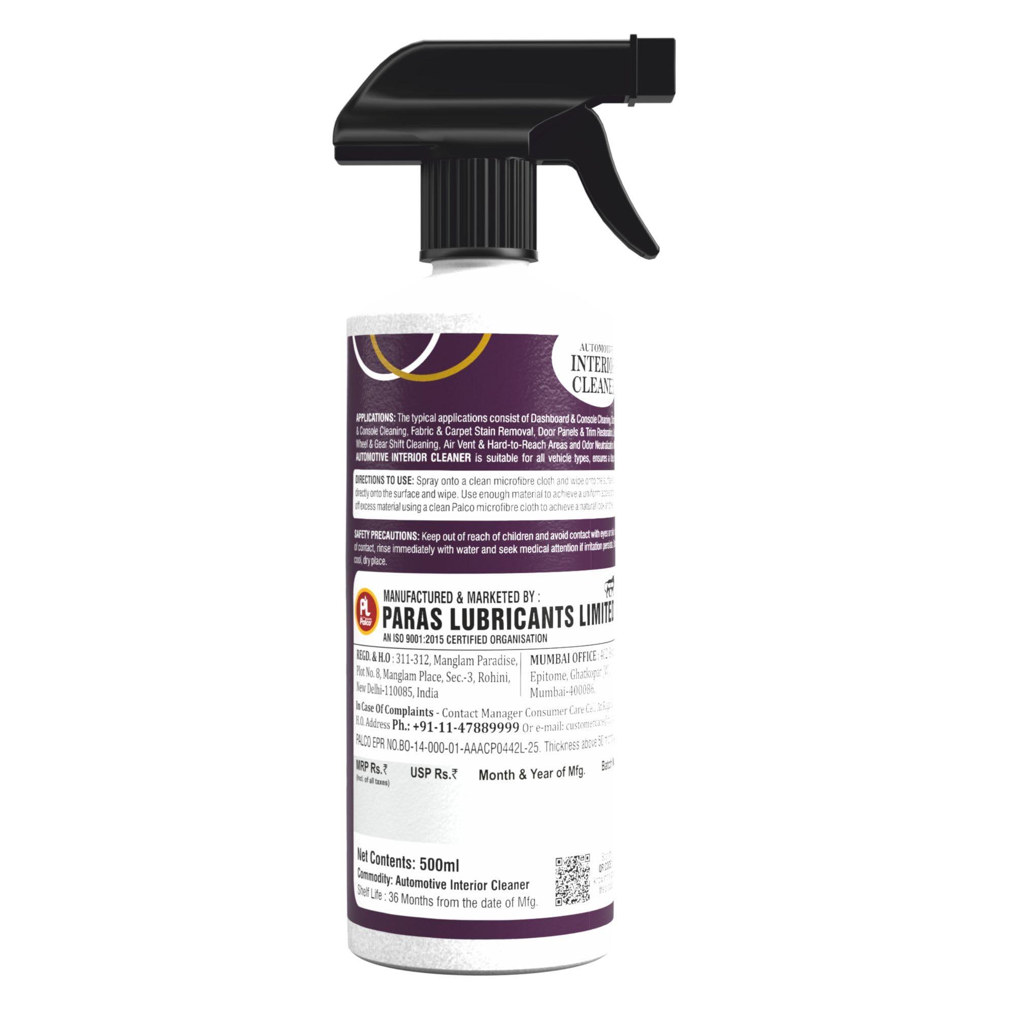 PALCO Interior Cleaner for Car 500ml, Upholstery & Car Interior Cleaning 1